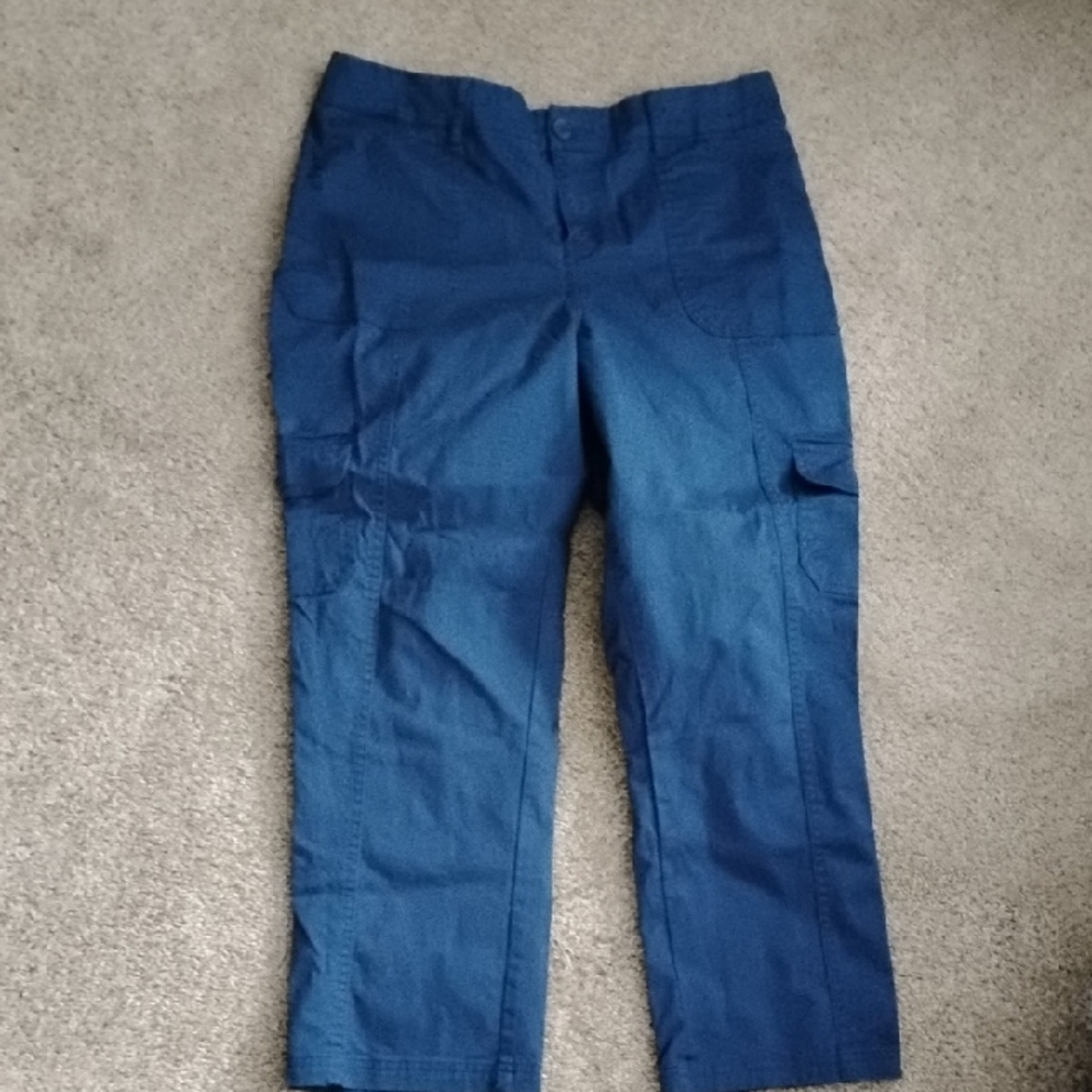 Belle by Kim Gravel Navy Cargo Utility Pants